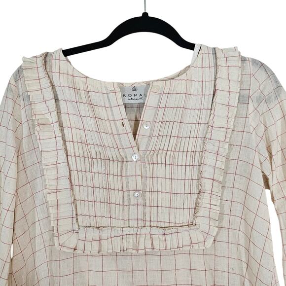 KOPAL Puri Cream Checked Tunic Dress - Picture 4 of 8